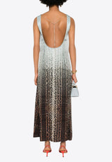 Fendi FF Jacquard Ombre Silk Maxi Dress Light Blue FDD027ARUFF08S8_80220