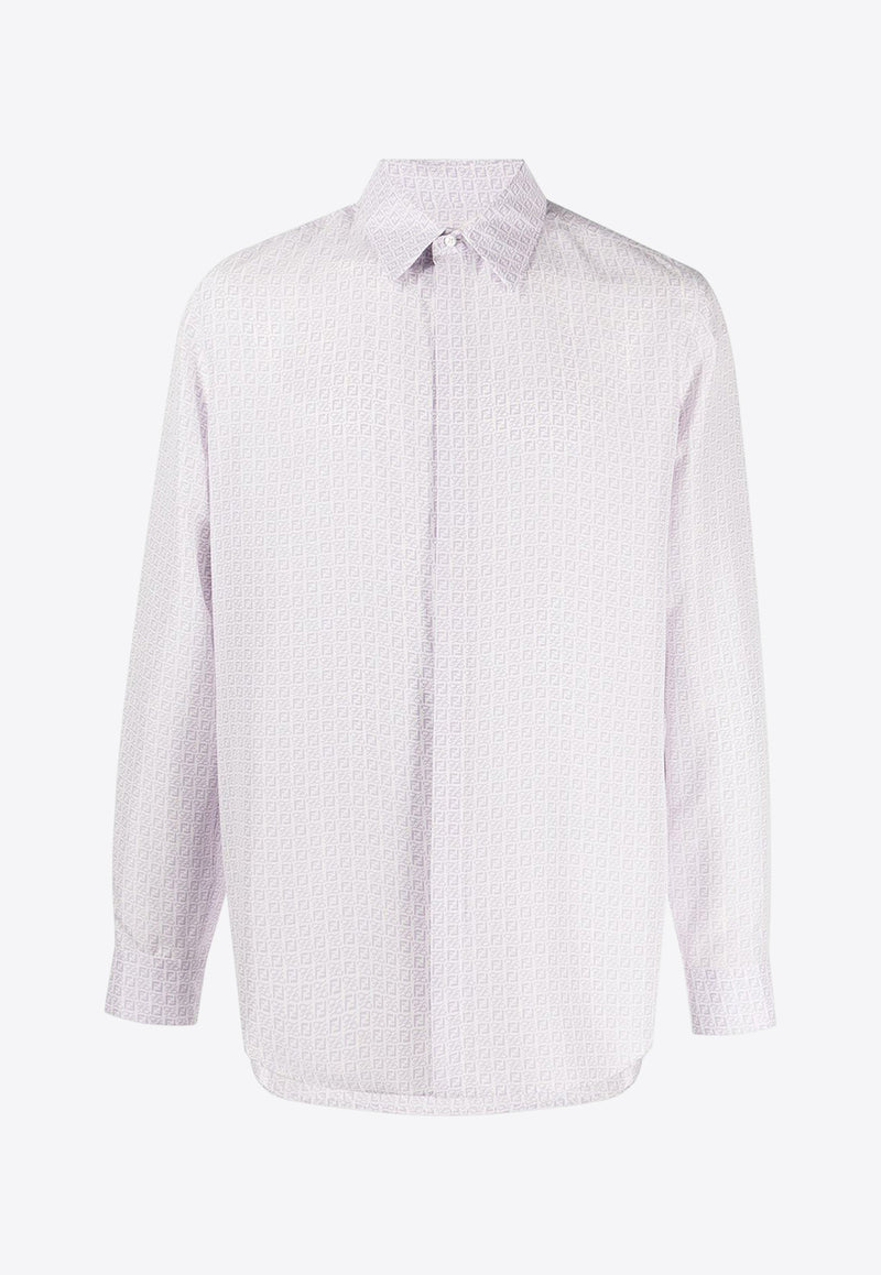 Fendi FF Jacquard Long-Sleeved Shirt White FS0585AI8PF0F5U_80213