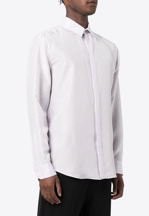Fendi FF Jacquard Long-Sleeved Shirt White FS0585AI8PF0F5U_80213
