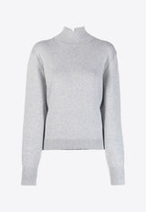 Fendi Logo Wool Sweater with Strap Gray FZX934ANJJF0TAZ_80219