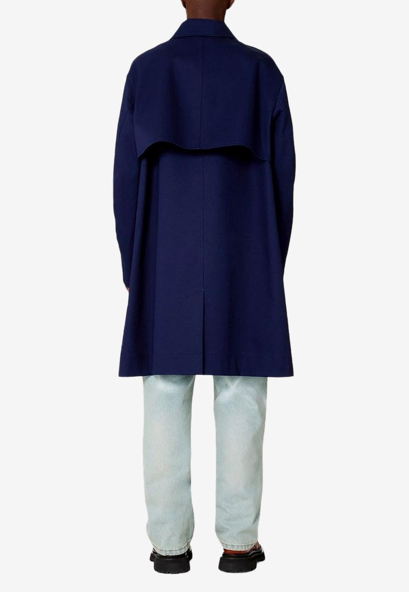 AMI PARIS Logo Embroidered Overcoat Blue HC0004.C00010491_80276