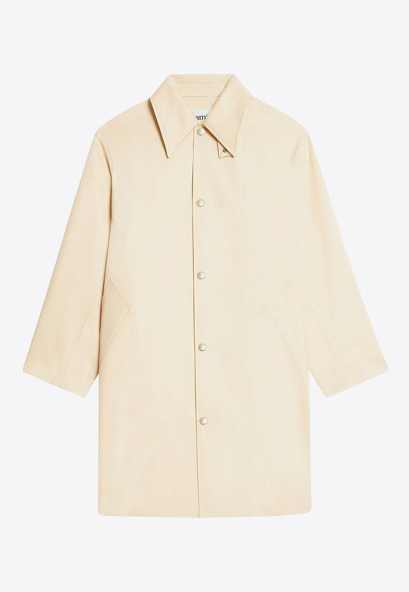 AMI PARIS Single-Breasted Buttoned Coat Beige HC0004.C00010709_80335
