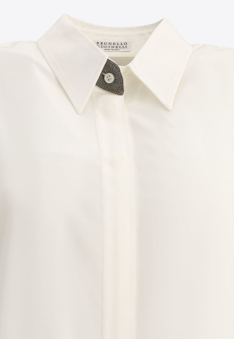Brunello Cucinelli Precious Short-Sleeved Shirt White MB993MV646C600_80229
