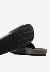 Brunello Cucinelli Monili Embellished Leather Slides Gray MZMIG1390CG546_80288