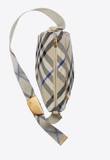 Burberry Medium Shield Checked Crossbody Bag Beige 8087623_80240