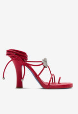 Burberry Ivy Shield 105 Wraparound Leather Sandals Red 8088746_80254