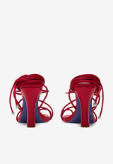 Burberry Ivy Shield 105 Wraparound Leather Sandals Red 8088746_80254