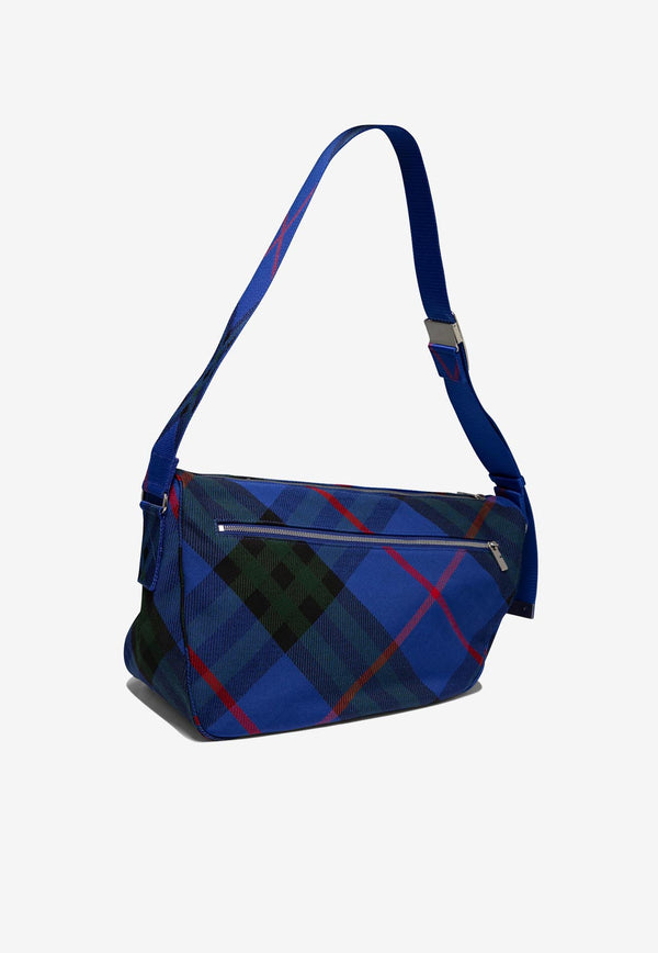 Burberry Shield Checked Shoulder Bag  Blue 8089303_80257