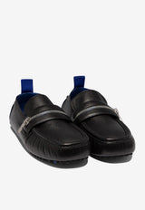 Burberry Motor Zip Leather Loafers  Black 8088131_80322