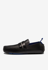 Burberry Motor Zip Leather Loafers  Black 8088131_80322