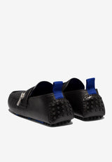 Burberry Motor Zip Leather Loafers  Black 8088131_80322