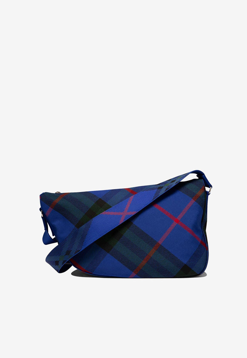 Burberry Shield Checked Shoulder Bag  Blue 8089303_80257