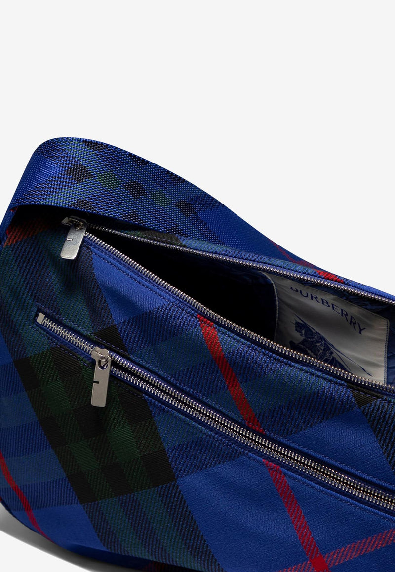 Burberry Shield Checked Shoulder Bag  Blue 8089303_80257