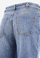 Chloé Foggy High-Rise Jeans with Monogram-Charm Light Blue C24SDP03157470_80341