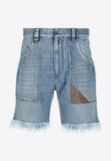 Fendi Frayed Denim Shorts Light Blue FLP307AN4WF0QG0_80362