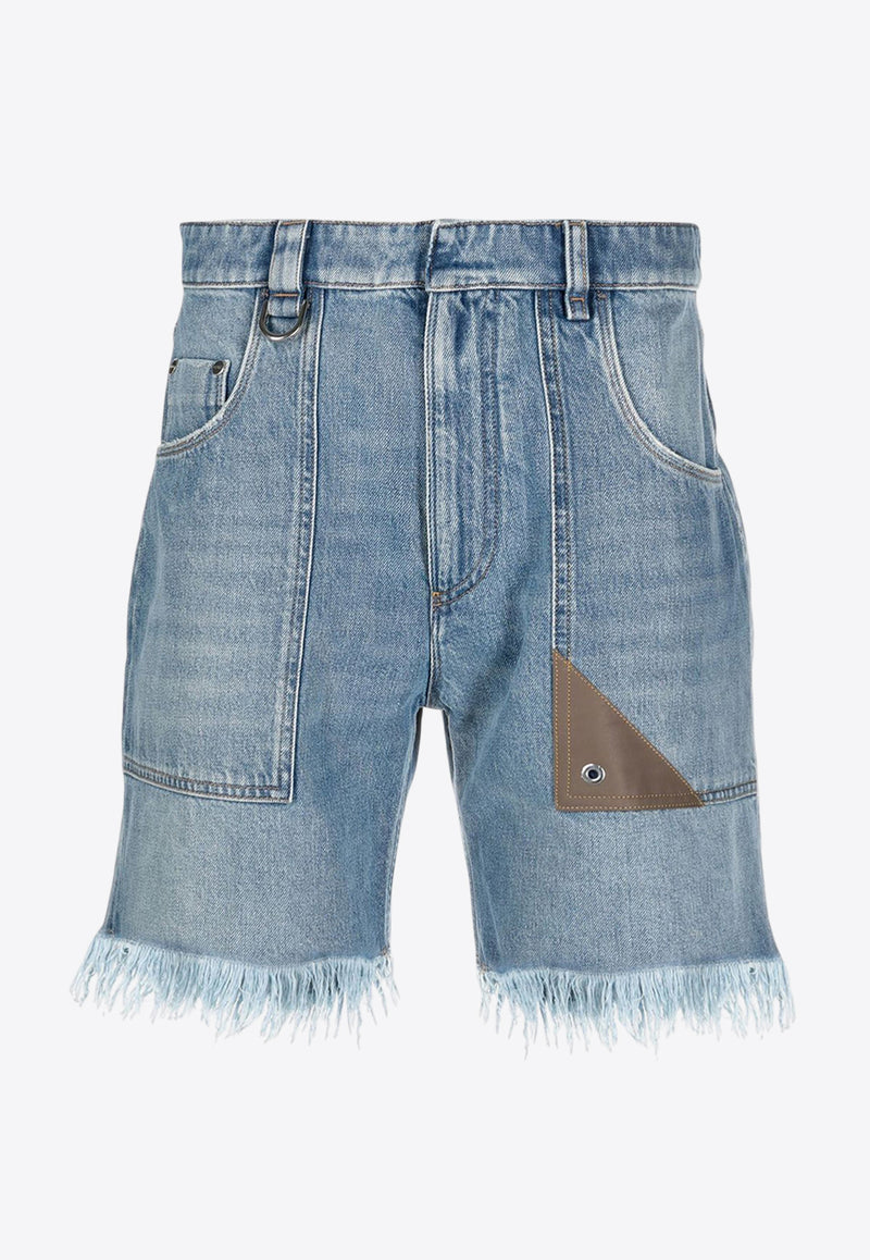 Fendi Frayed Denim Shorts Light Blue FLP307AN4WF0QG0_80362