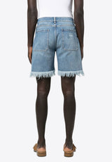 Fendi Frayed Denim Shorts Light Blue FLP307AN4WF0QG0_80362