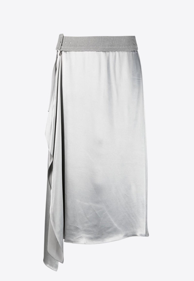 Fendi Satin Draped Midi Skirt Gray FQ7449ANQ9F0RTU_80268