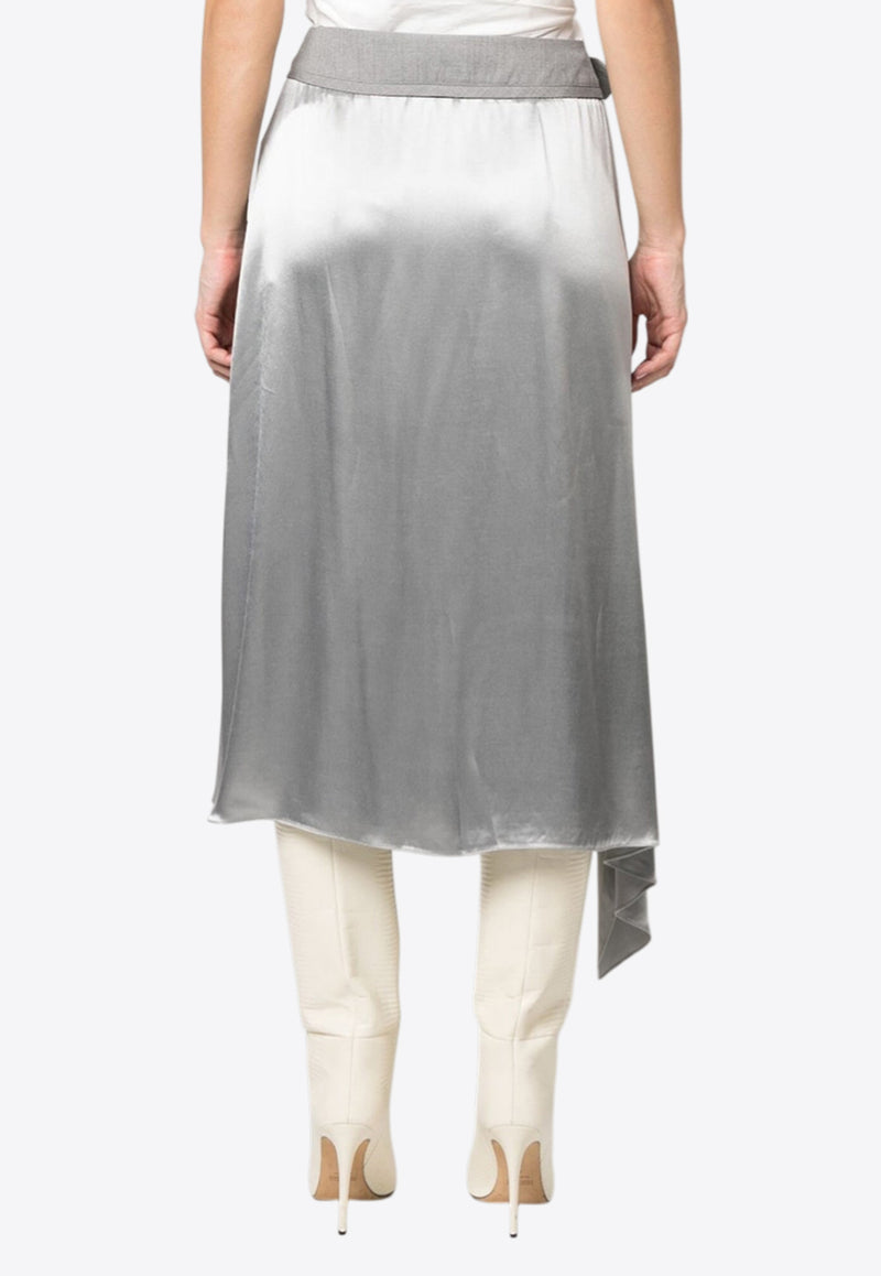 Fendi Satin Draped Midi Skirt Gray FQ7449ANQ9F0RTU_80268
