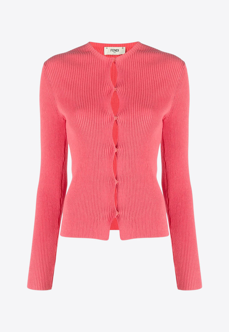 Fendi FF Knitted Cardigan Pink FZC963ANJBF1K9Y_80313