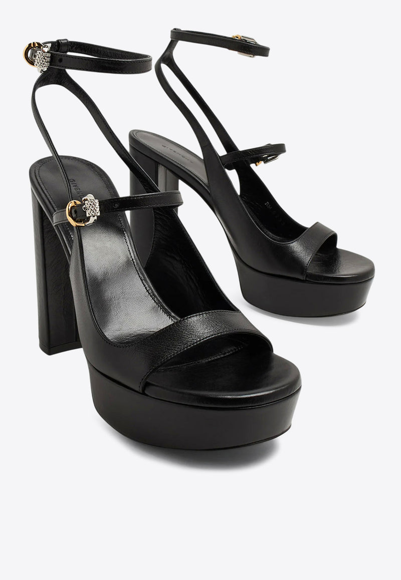 Givenchy Voyou 115 Leather Platform Sandals Black BE307VE1SS001_80306