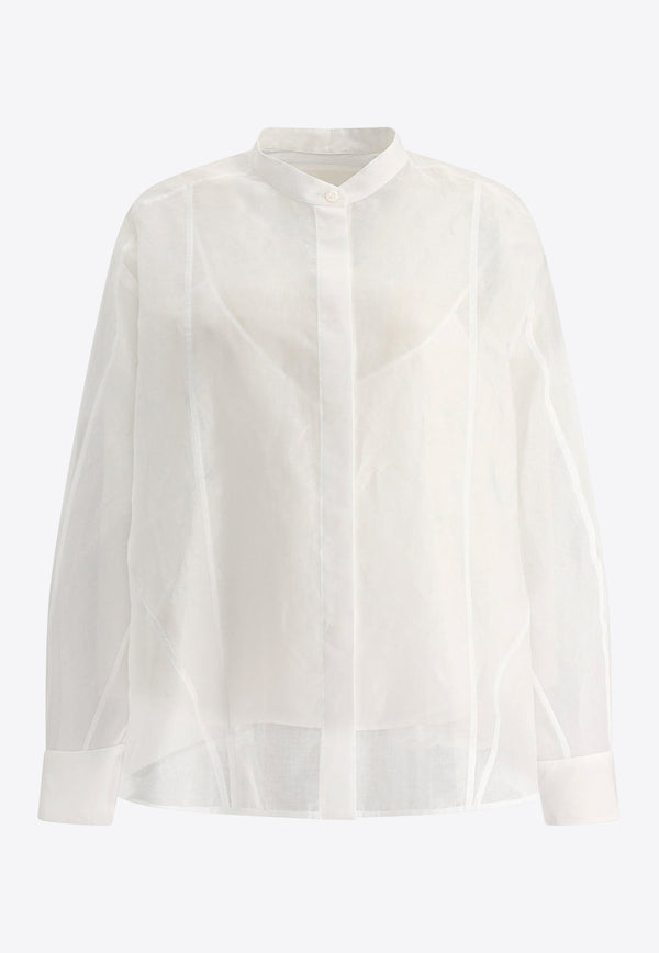 Jil Sander Mandarin Collar Blouse White J02DL0102J45014100_80238