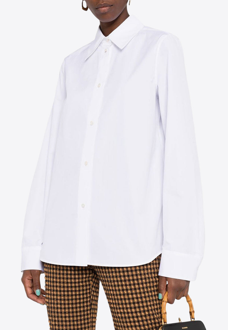 Jil Sander Logo-Embroidered Buttoned Shirt White J04DL0003J45001100_80272