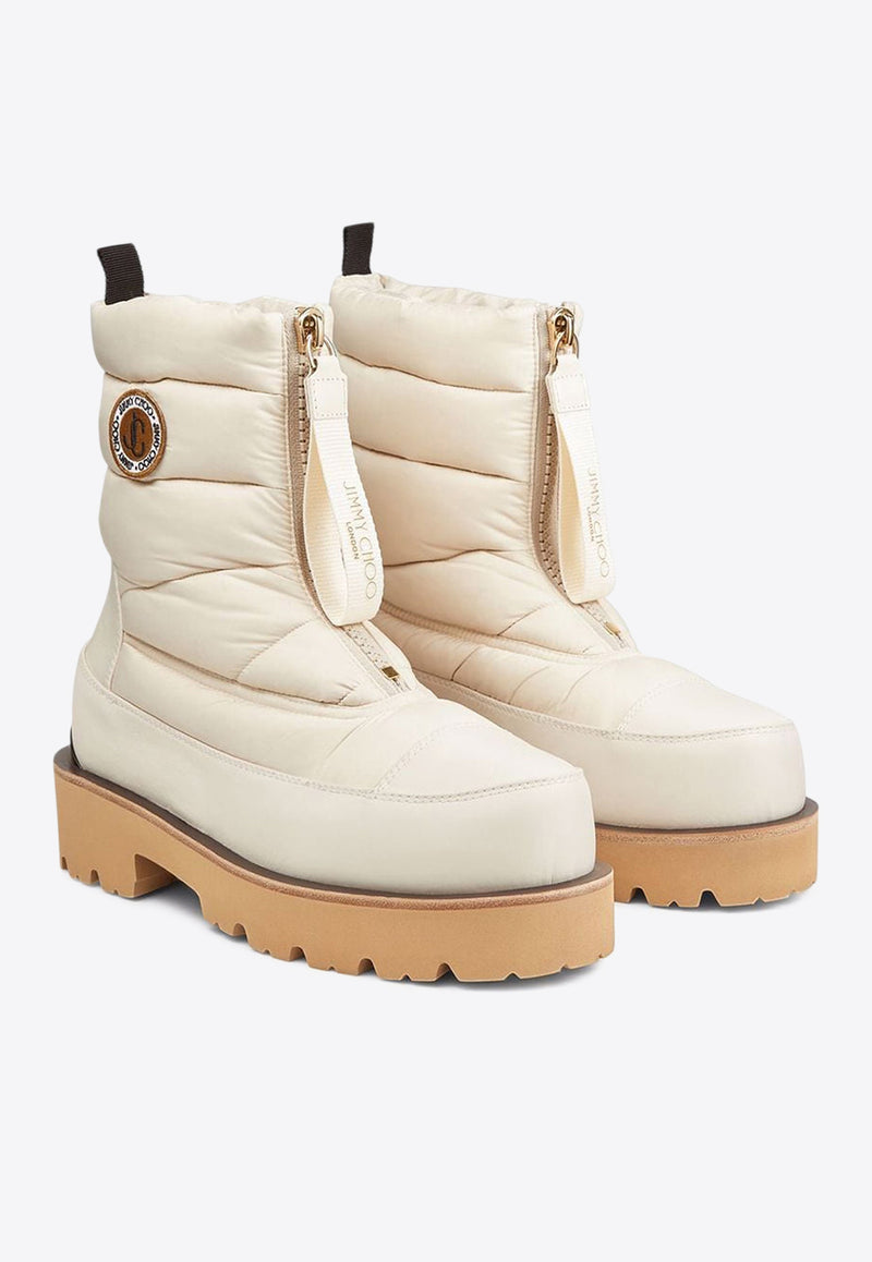 Jimmy Choo Kai Padded Snow Boots White KAI FLATYNPBARLEY_80333