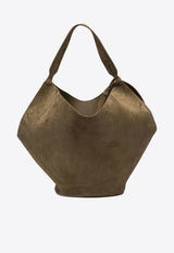 Khaite Medium Lotus Suede Tote Bag Beige H2037-726737_80385