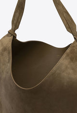 Khaite Medium Lotus Suede Tote Bag Beige H2037-726737_80385