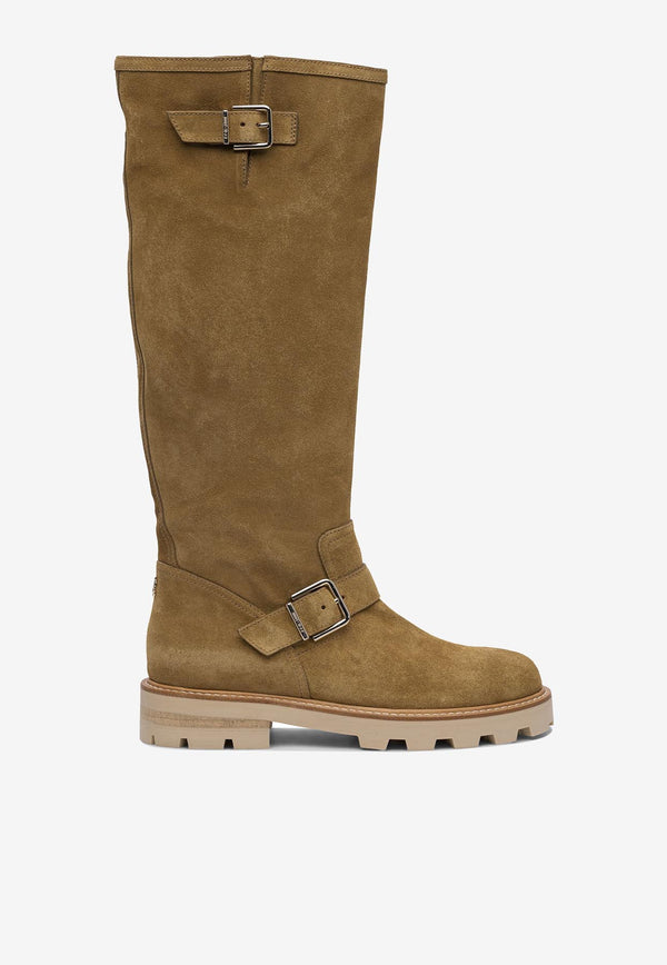 Jimmy Choo Biker II Knee-High Suede Boots Camel BIKER IICRTCAMEL_80397