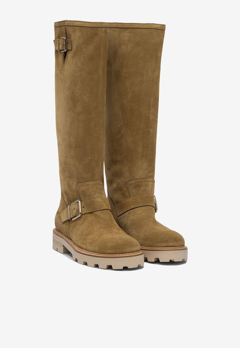Jimmy Choo Biker II Knee-High Suede Boots Camel BIKER IICRTCAMEL_80397