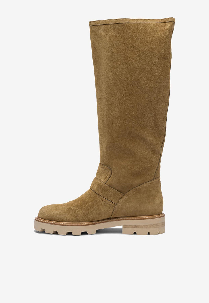Jimmy Choo Biker II Knee-High Suede Boots Camel BIKER IICRTCAMEL_80397