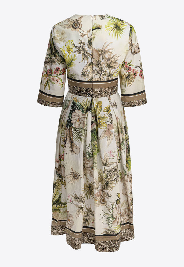 Elie Saab Savannah Print V-neck Maxi Dress Multicolor D0716PS25PO013FOULARD_80415