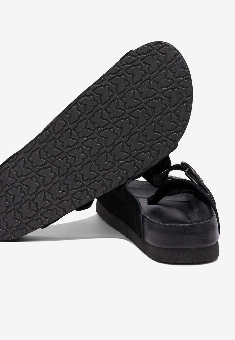 Needles Peace Leather Sandals Black QV077B-BLACK_80420