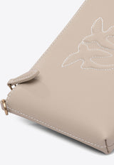 PINKO Embossed Logo Leather Crossbody Bag Beige 104277A2ANC50Q_80422
