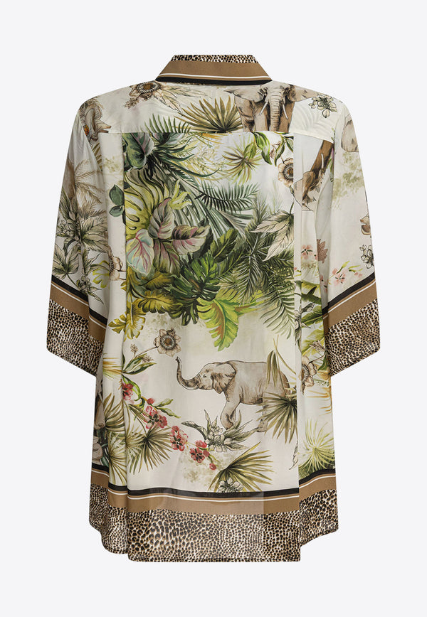 Elie Saab Savannah Print Shirt Brown SH108PS25SI001FOULARD_80445