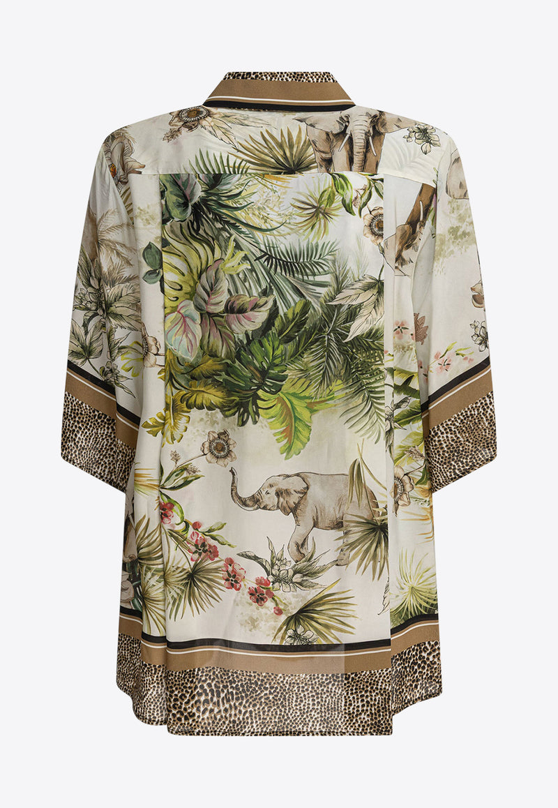 Elie Saab Savannah Print Shirt Brown SH108PS25SI001FOULARD_80445