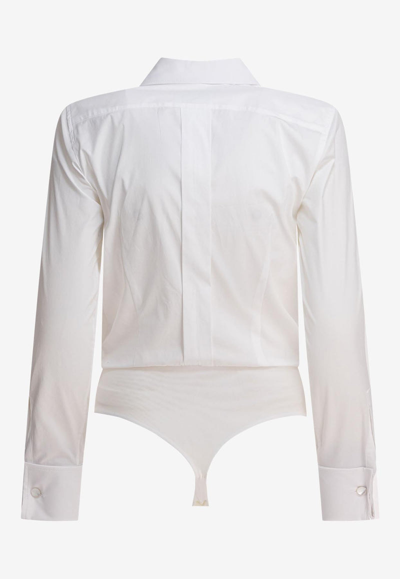 Max Mara Angora Shirt Bodysuit White 2511111453600ANGORA123001_80463