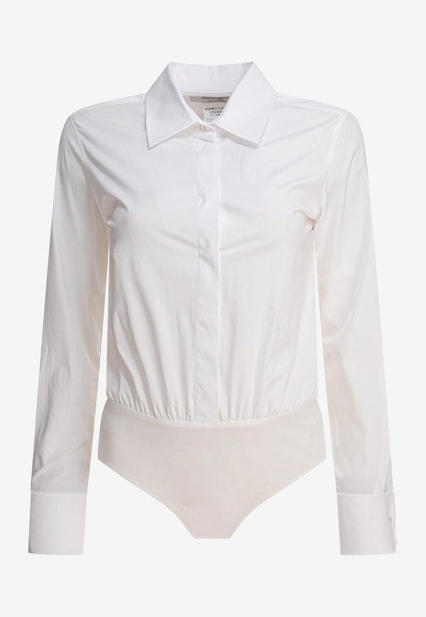 Max Mara Angora Shirt Bodysuit White 2511111453600ANGORA123001_80463