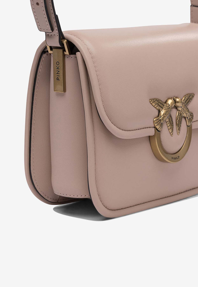 PINKO Love Leather Shoulder Bag Pink 104297A26LO81Q_80471