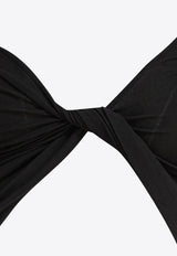 Courrèges One-Shoulder Twisted Cropped Top Black 225JT0412JS02209999_80518