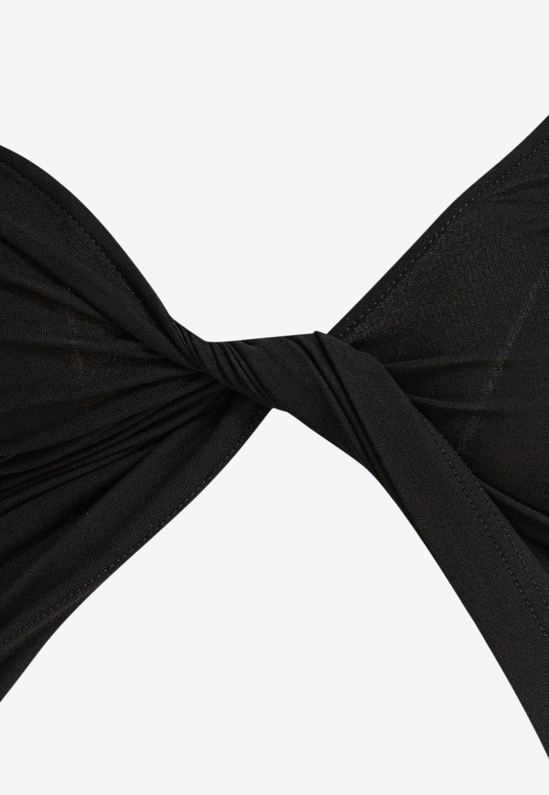 Courrèges One-Shoulder Twisted Cropped Top Black 225JT0412JS02209999_80518