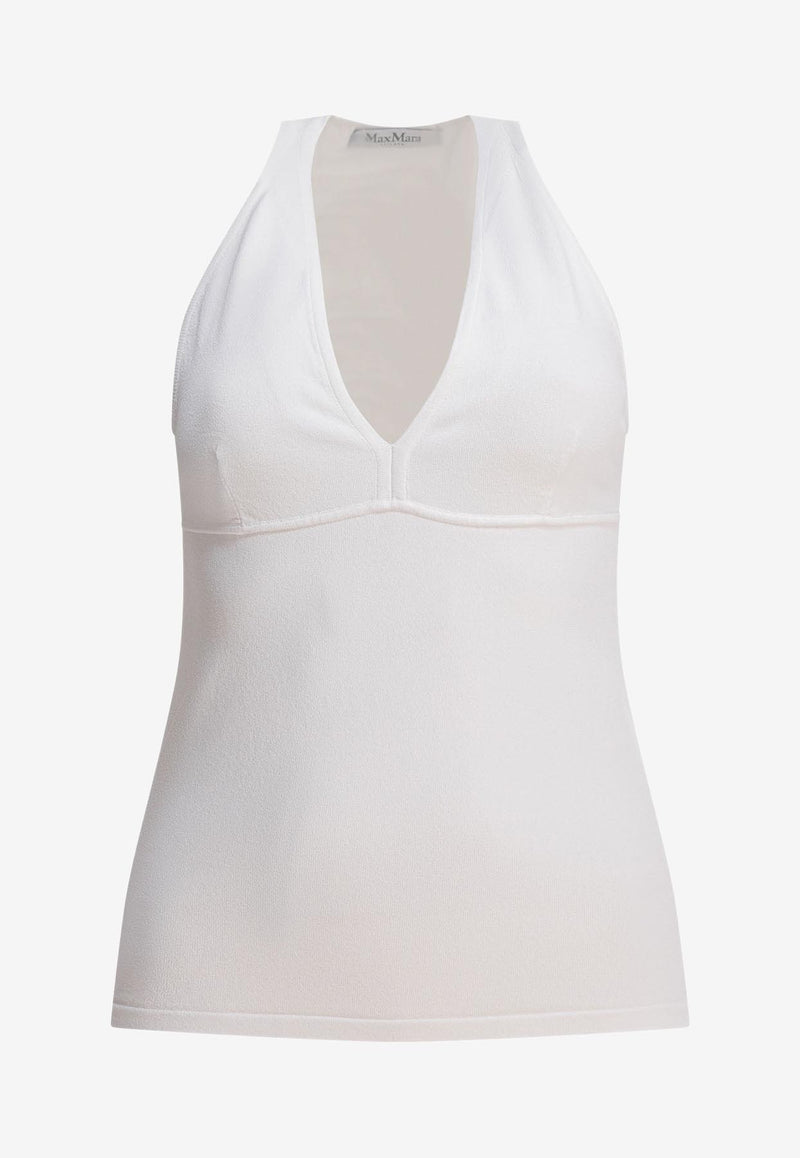 Max Mara Armida V-neck Sleeveless Top White 2511361313600ARMIDA1234001_80541