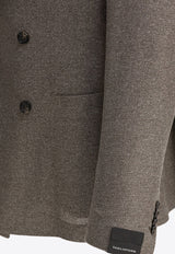 Tagliatore Silk Double-Breasted Blazer Brown 1SMC20K440038T3167_80573