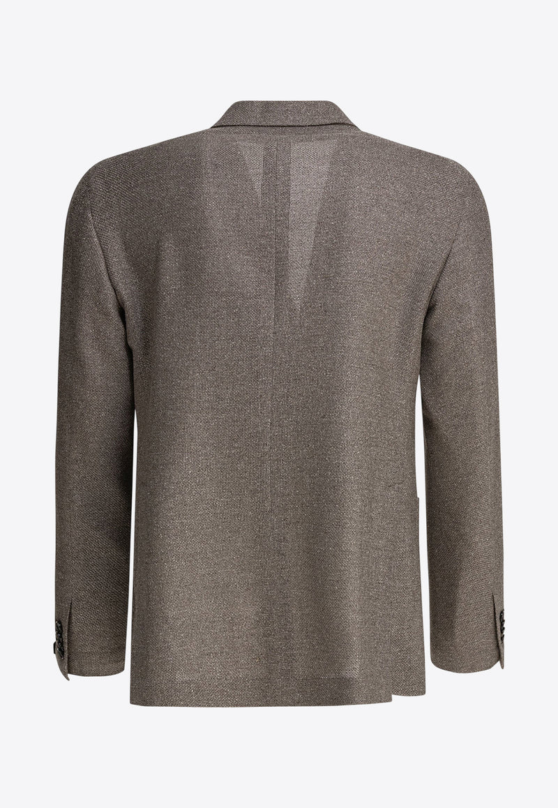 Tagliatore Silk Double-Breasted Blazer Brown 1SMC20K440038T3167_80573