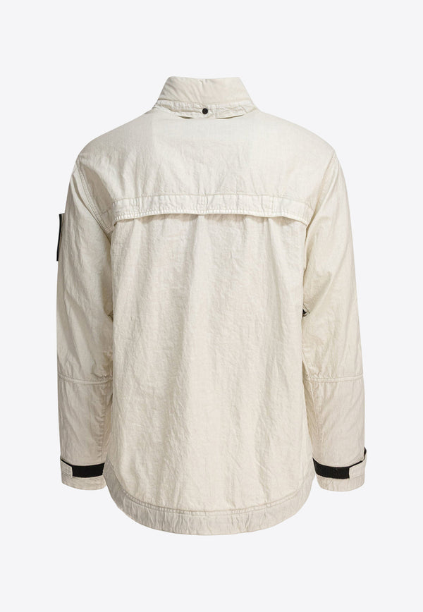 Stone Island Zip-Up Linen Jacket Beige 4100040S0030V0095_80679