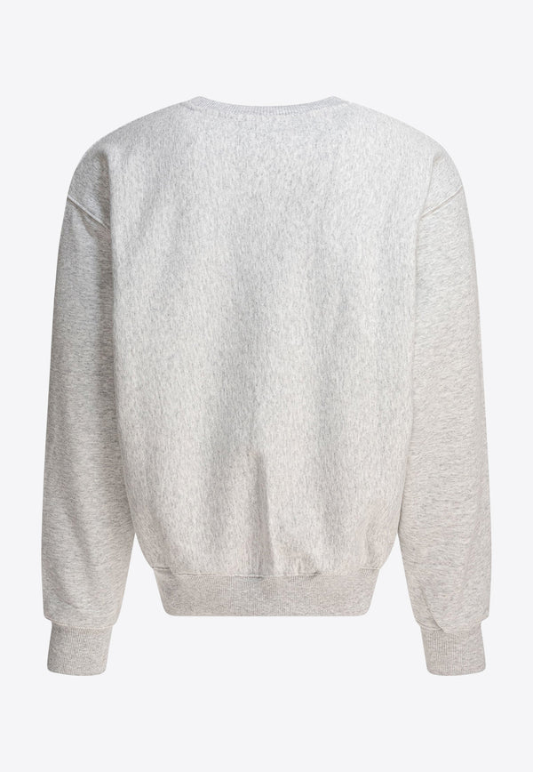 Stüssy Logo Print Crewneck Sweatshirt Gray 191508000620062 ASH HEATHER_80681