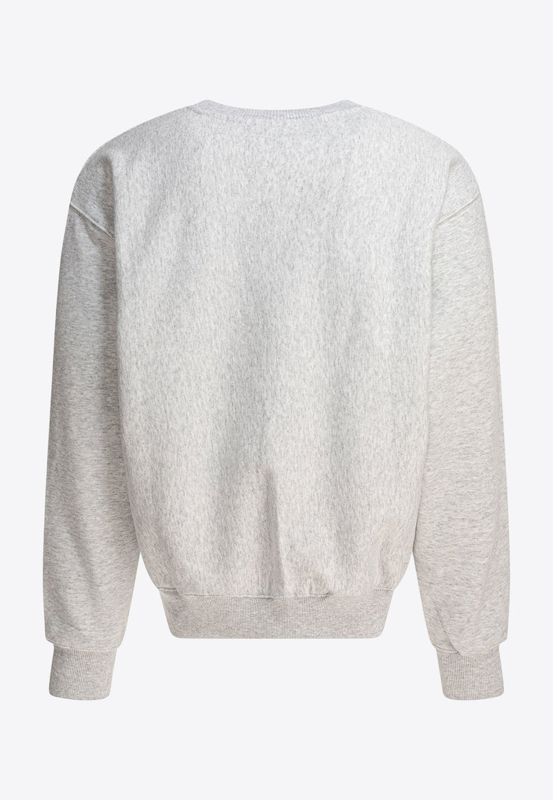 Stüssy Logo Print Crewneck Sweatshirt Gray 191508000620062 ASH HEATHER_80681