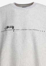 Stüssy Logo Print Crewneck Sweatshirt Gray 191508000620062 ASH HEATHER_80681